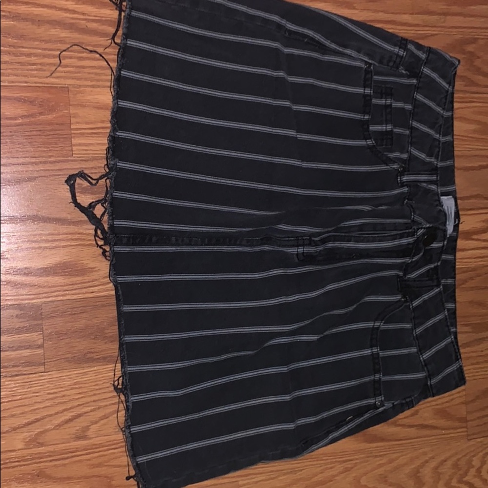 striped denim skirt